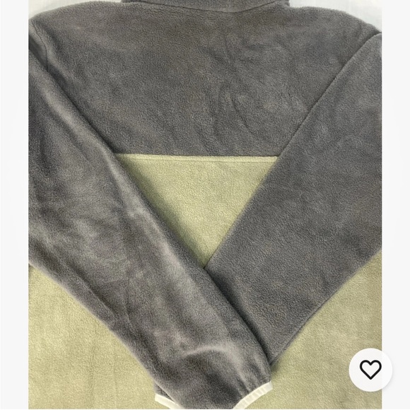 Women’s Pt Large Columbia Fleece Pullover With Snaps, Two Toned Gray And Green - Picture 11 of 12